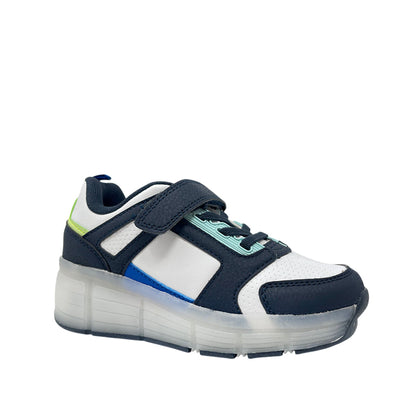 Sneakers con luces Glen para niño color blanco, azul y negro