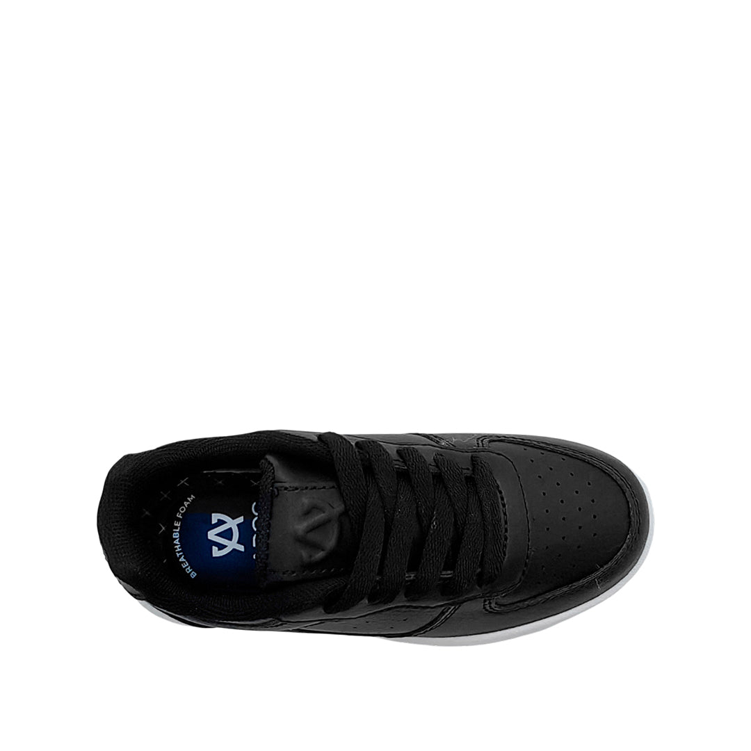 Tennis escolares Ariel unisex color negro y blanco