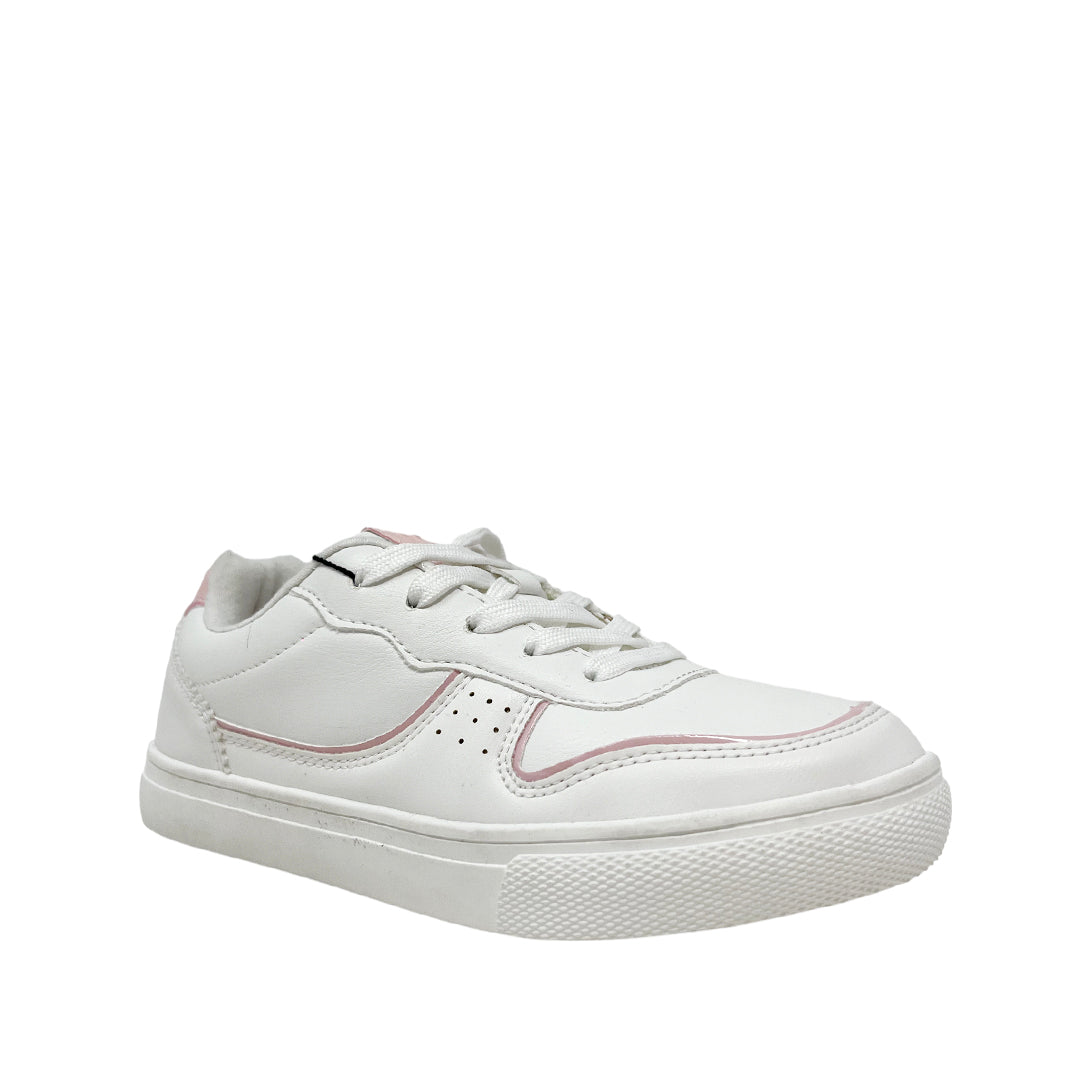 Tennis escolares Asha para niña color blanco y rosado