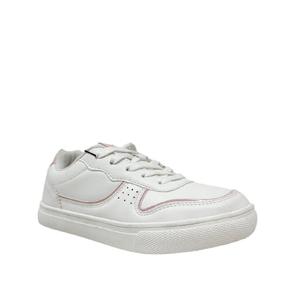 Tennis escolares Asha para niña color blanco y rosado