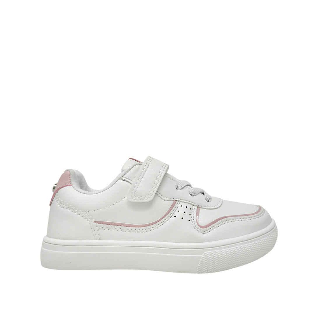 Tennis escolares Asha para infante color blanco y rosado