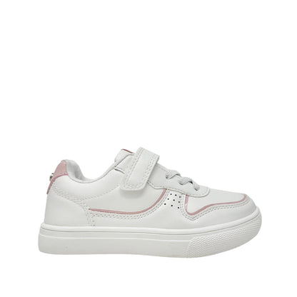 Tennis escolares Asha para infante color blanco y rosado
