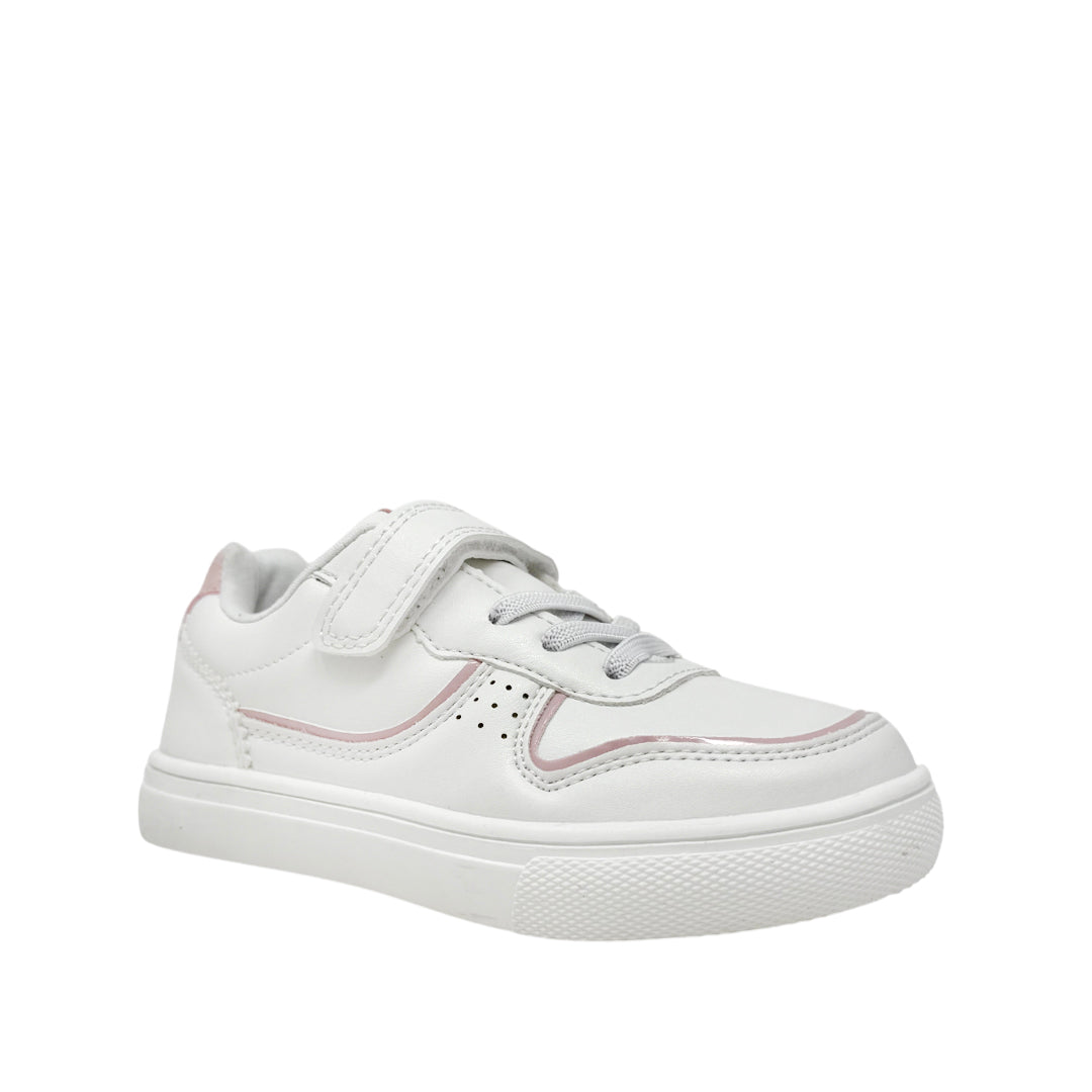 Tennis escolares Asha para infante color blanco y rosado
