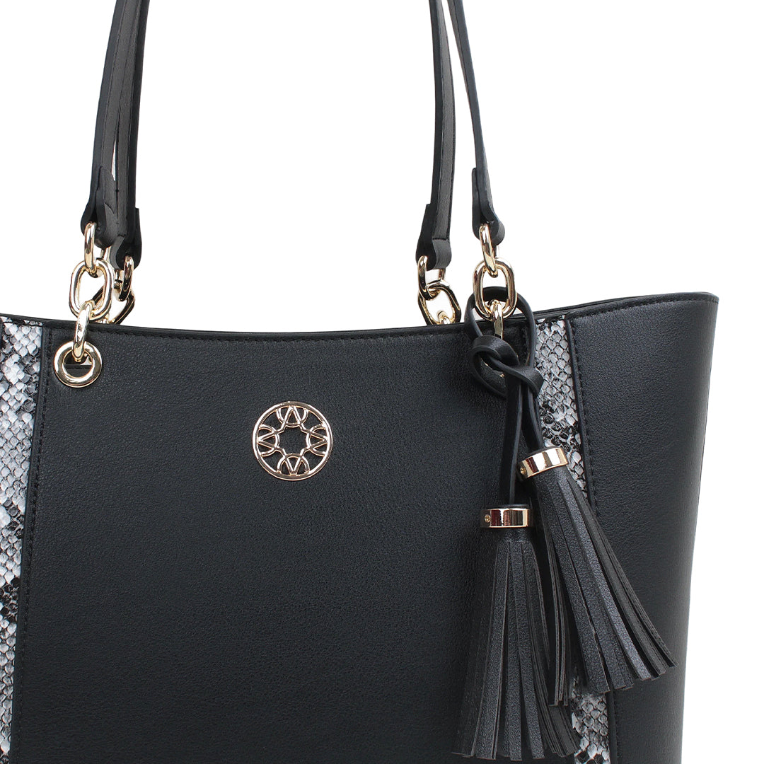 Cartera tote Milda para mujer color negro