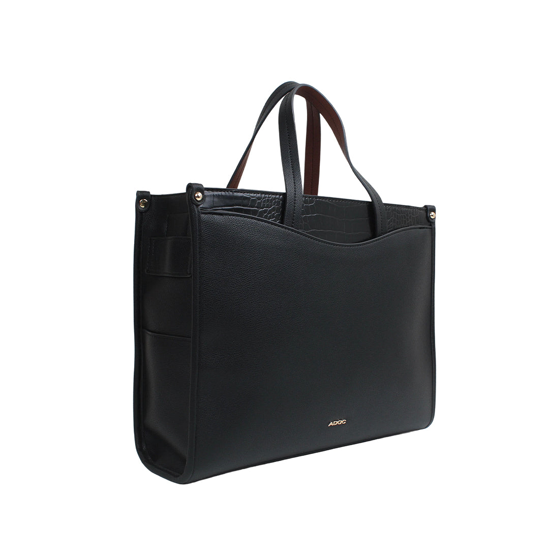 Cartera tote Ica para mujer color negro