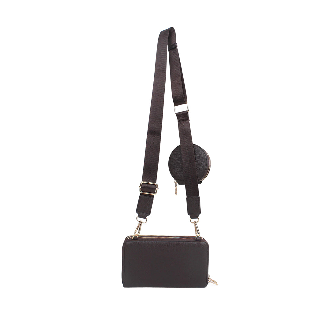 Cartera crossbody Samie para mujer color café