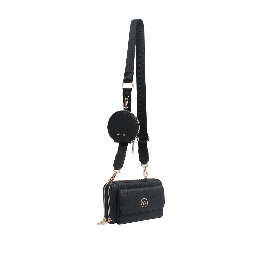 Cartera crossbody Samie para mujer color negro