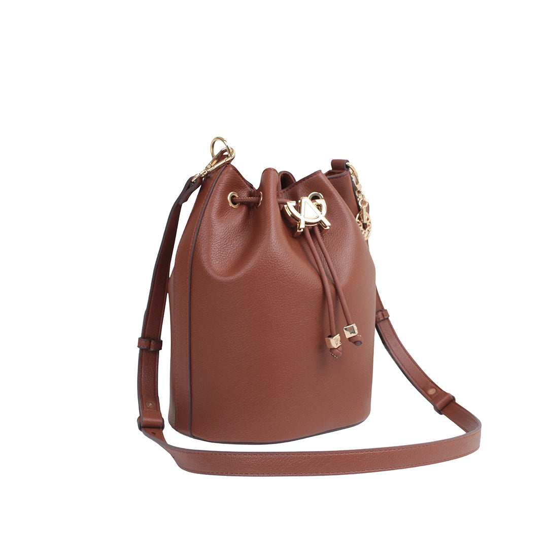 Cartera satchel Miller para mujer color tan