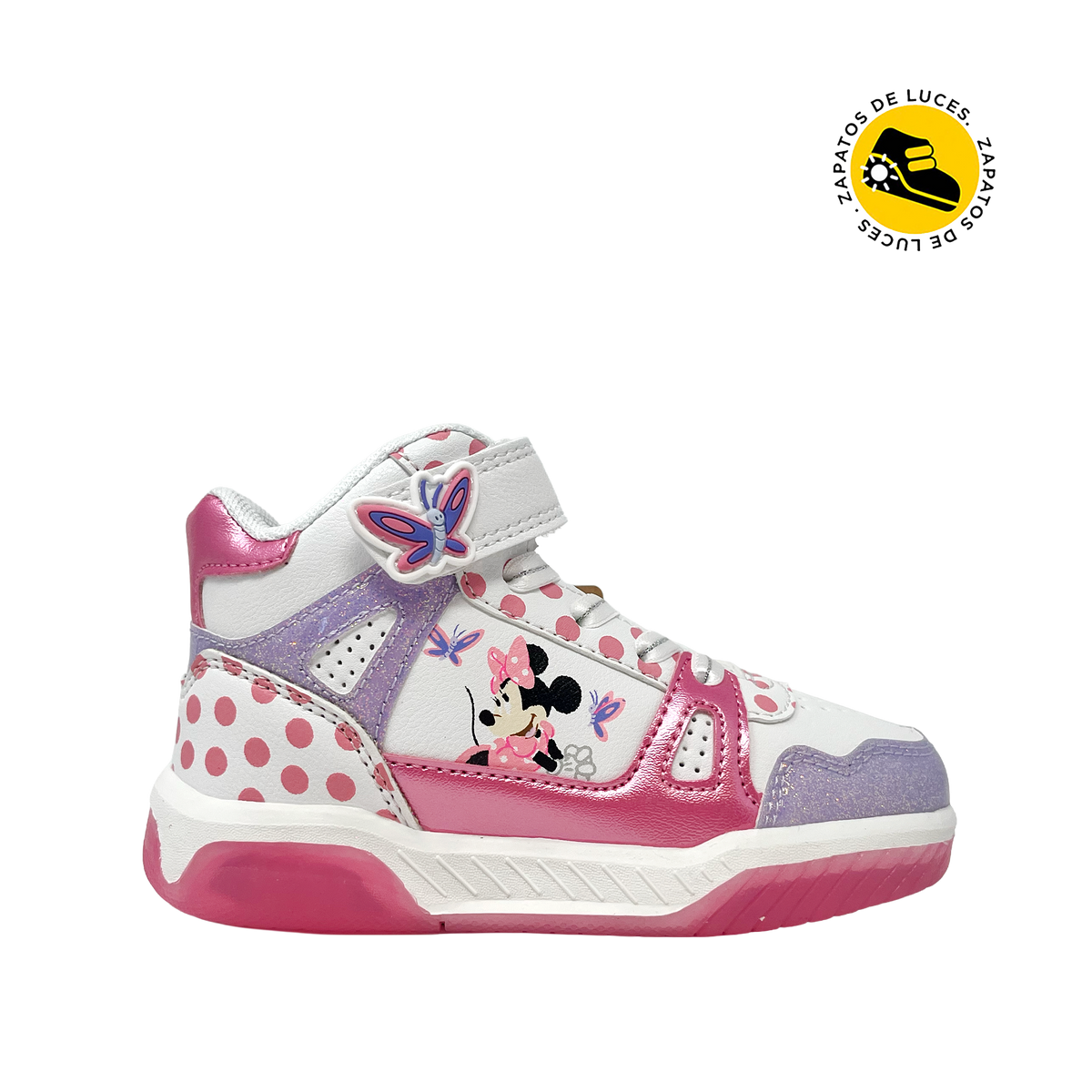 Sneakers Minnie para niña color rosado