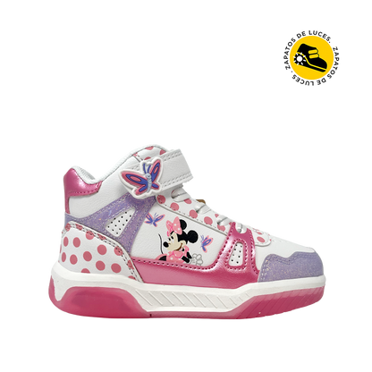 Sneakers Minnie para niña color rosado
