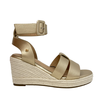 Sandalias de cuña Casey para mujer color dorado