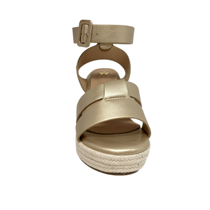 Sandalias de cuña Casey para mujer color dorado