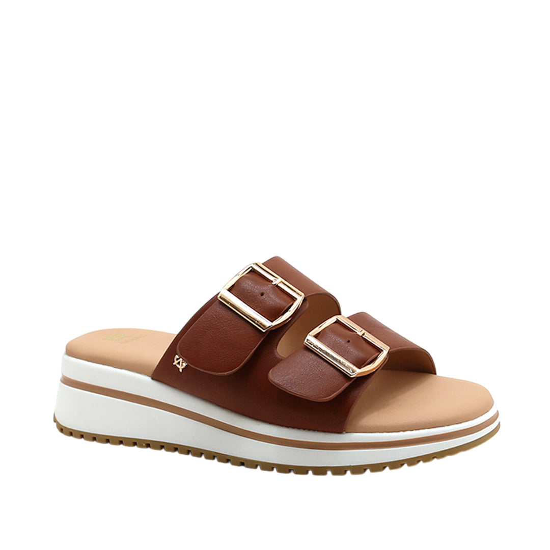 Sandalias de cuña Indra para mujer color tan