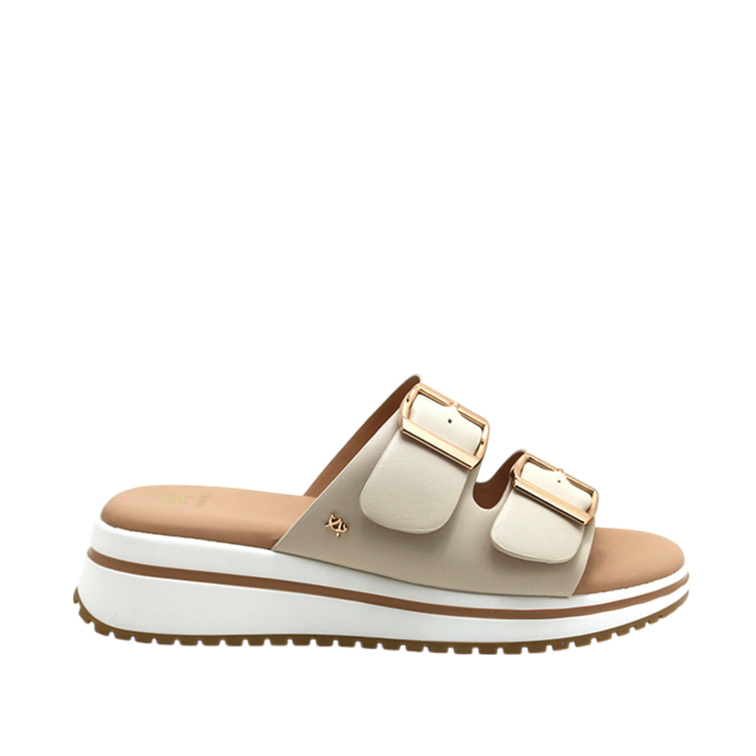 Sandalias de cuña Indra para mujer color hueso