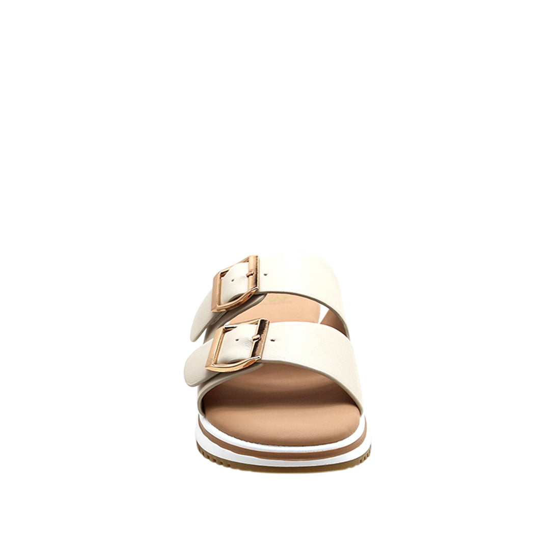 Sandalias de cuña Indra para mujer color hueso