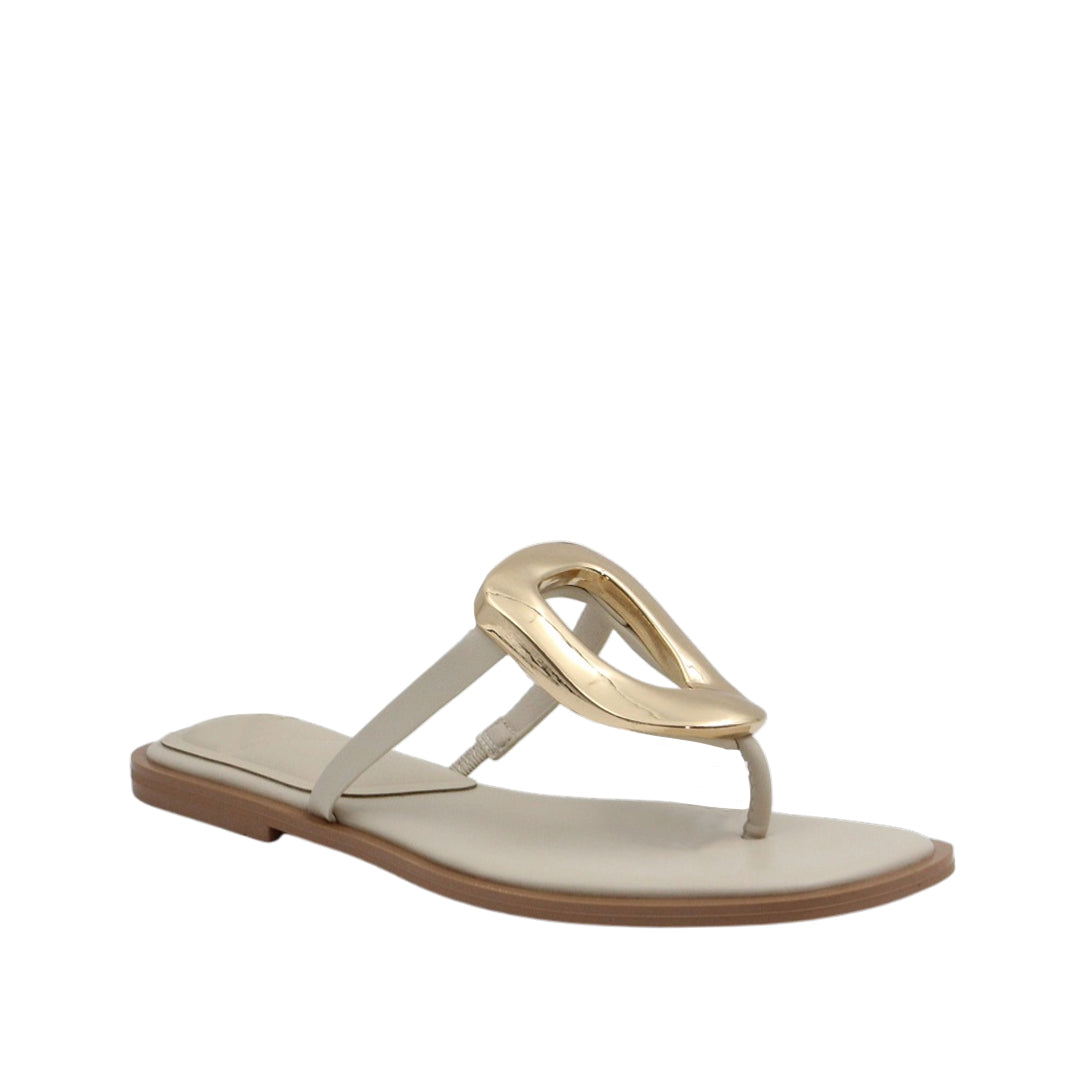 Sandalias flats Daria para mujer color hueso