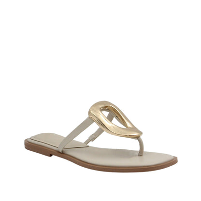 Sandalias flats Daria para mujer color hueso