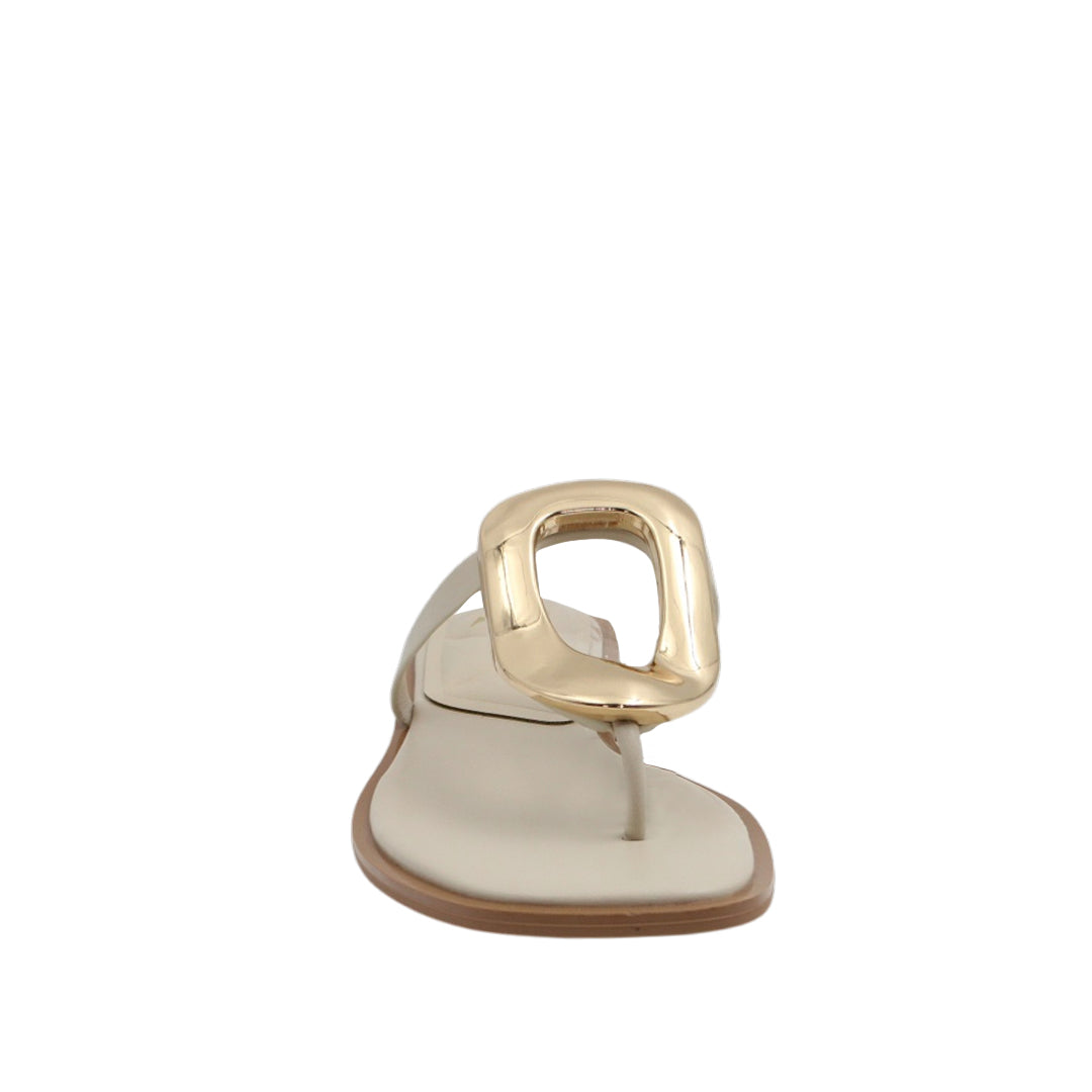 Sandalias flats Daria para mujer color hueso