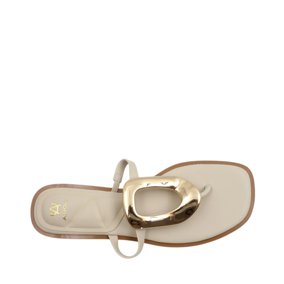 Sandalias flats Daria para mujer color hueso