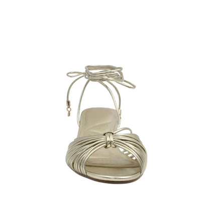 Sandalias de tacón Crisalda para mujer color dorado