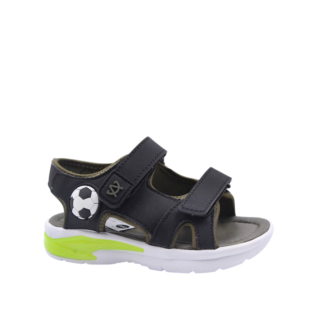 Sandalias con luces Futbol para infante color negro