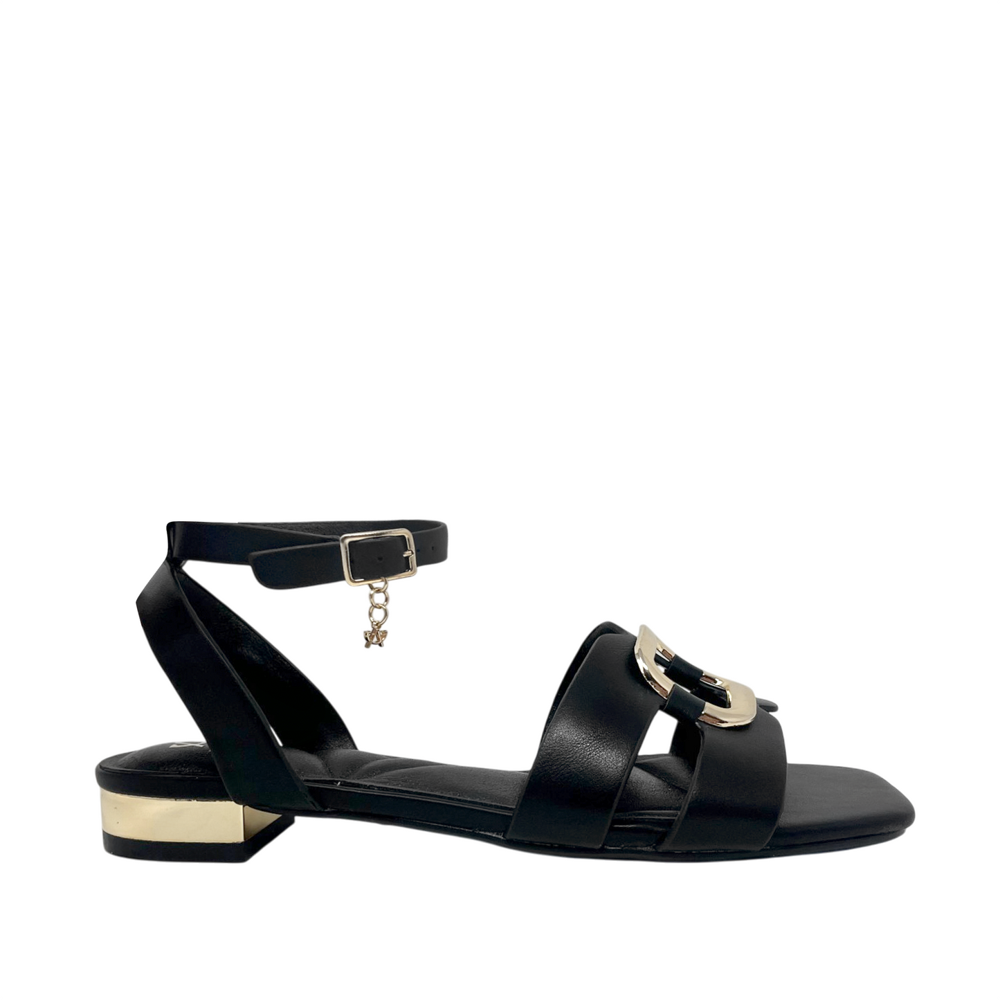 Sandalias flats Janee para mujer color negro