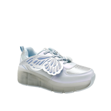 Sneakers con rodos Mariposa para niña color celeste