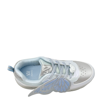Sneakers con rodos Mariposa para niña color celeste
