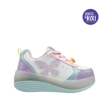 Sneakers con rodos Mariposa para niña color multi
