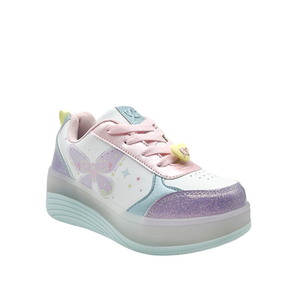 Sneakers con rodos Mariposa para niña color multi