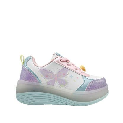 Sneakers con rodos Mariposa para niña color multi
