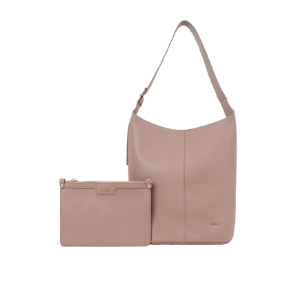 Cartera satchel Zara para mujer color nude