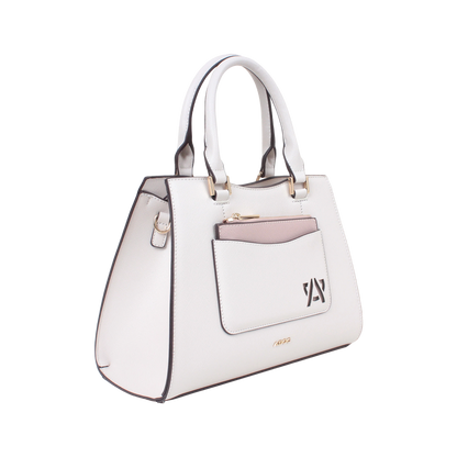 Cartera satchel Olivia para mujer color hueso
