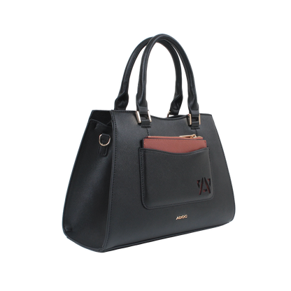 Cartera satchel Olivia para mujer color negro