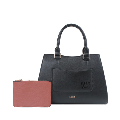 Cartera satchel Olivia para mujer color negro