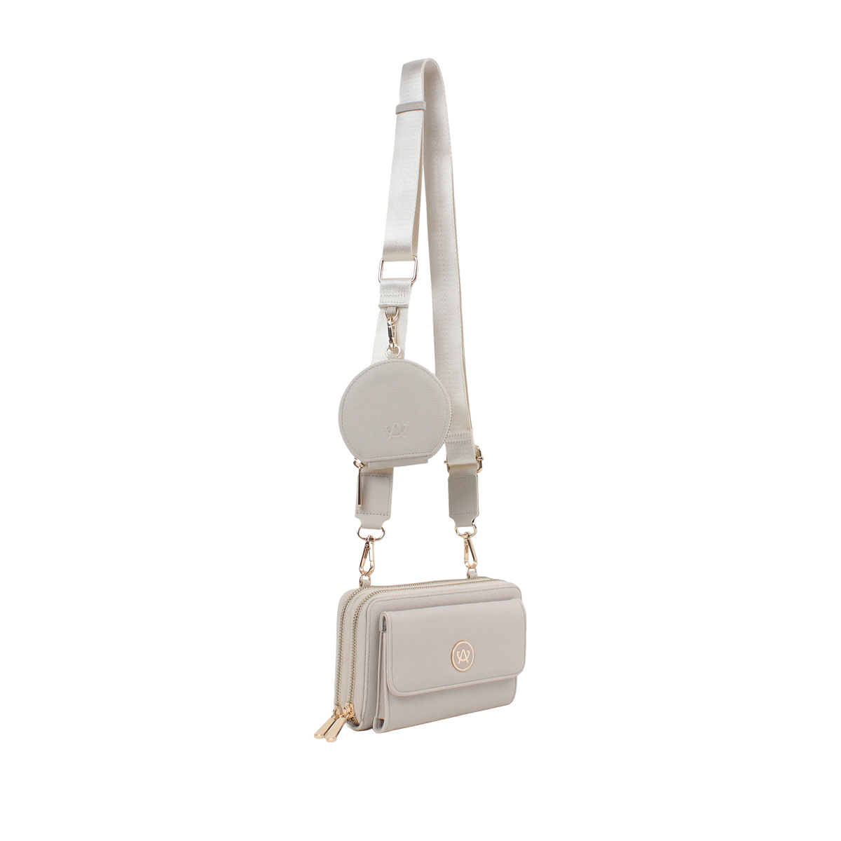 Cartera crossbody Samie para mujer color hueso