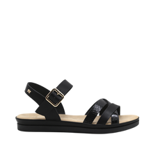 Sandalias flats Regina para mujer color negro