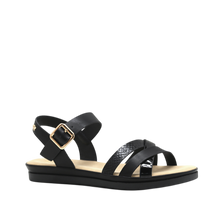 Sandalias flats Regina para mujer color negro