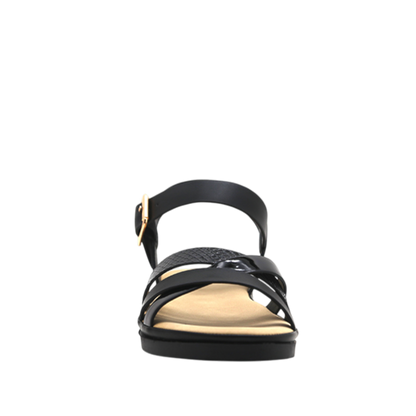 Sandalias flats Regina para mujer color negro