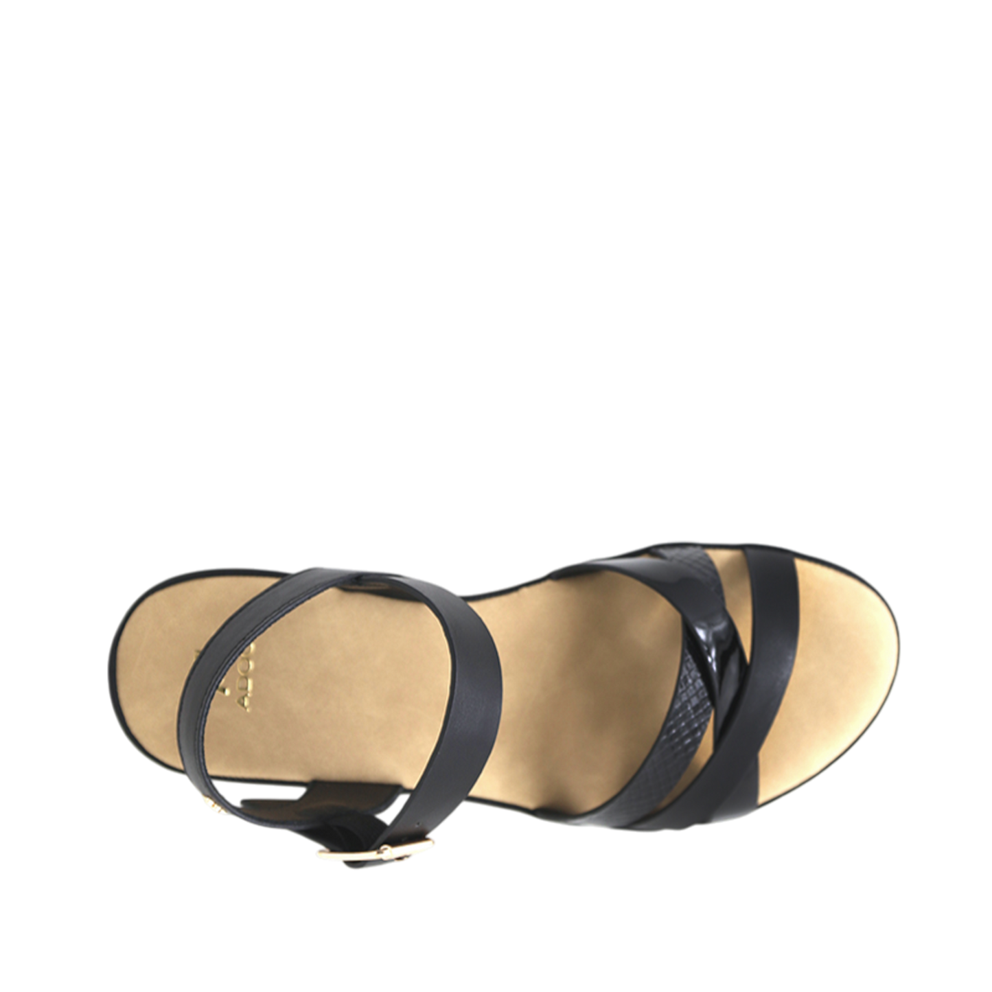 Sandalias flats Regina para mujer color negro