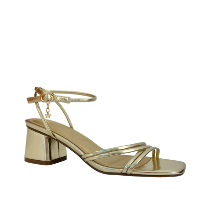 Sandalias de tacón Tessie para mujer color dorado