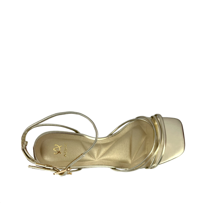 Sandalias de tacón Tessie para mujer color dorado
