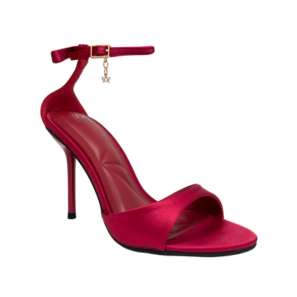 Sandalias de tacón Silvie para mujer color rojo