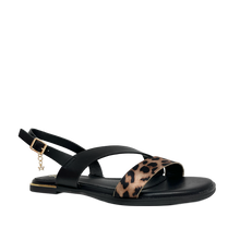Sandalias flats Galatea para mujer color leopardo