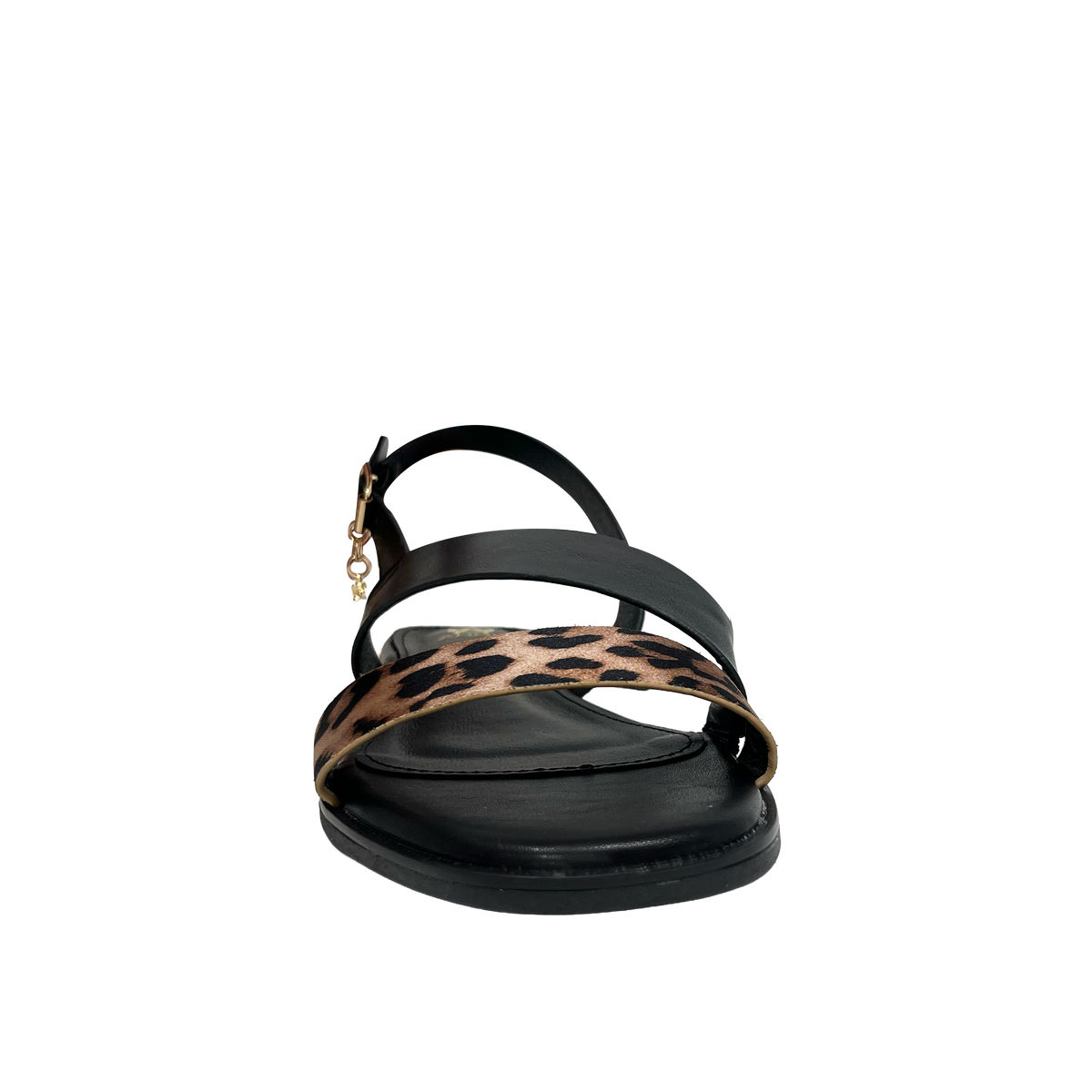 Sandalias flats Galatea para mujer color leopardo