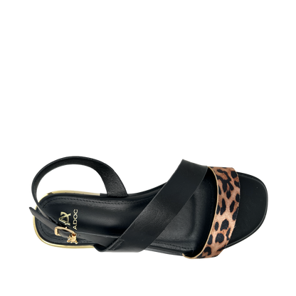 Sandalias flats Galatea para mujer color leopardo