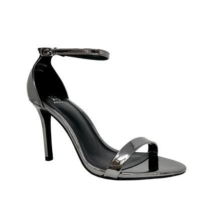 Sandalias de tacón Brazen para mujer color plateado