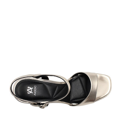 Sandalias de tacón Physis para mujer color plateado