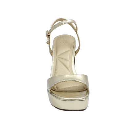 Sandalias de tacón Physis para mujer color dorado