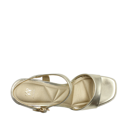 Sandalias de tacón Physis para mujer color dorado
